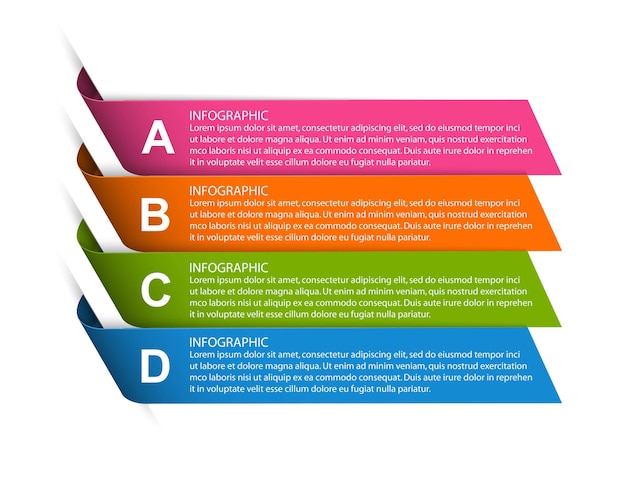 Infografik vorlage mit bändern