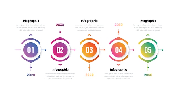 Infografik-Vorlage mit fünf Schritten für Unternehmen
