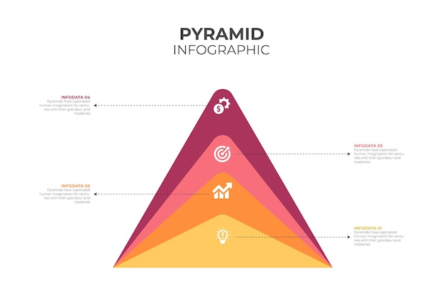 Infografik-Vorlage mit Pyramiden-Design