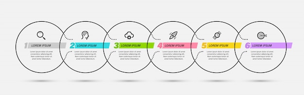 Infografik vorlage mit schritten