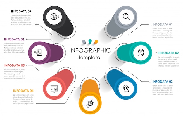 Infografik vorlage mit schritten