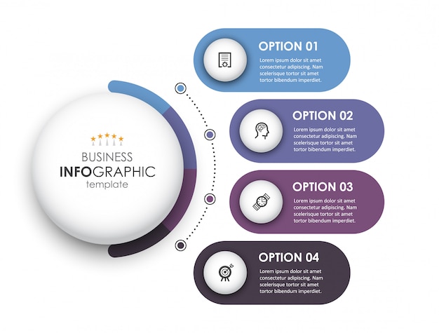 Infografik vorlage mit schritten