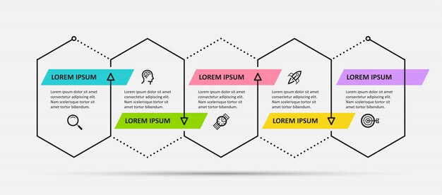 Infografik vorlage mit schritten