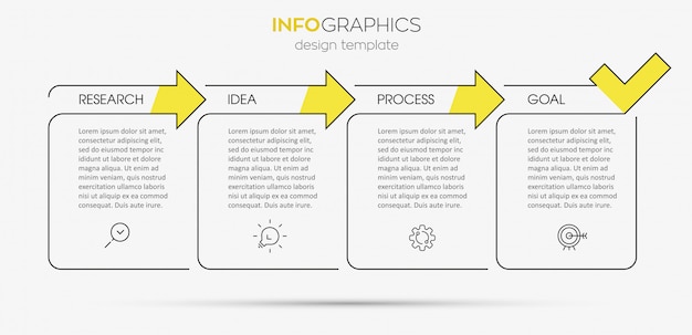 Infografik vorlage mit schritten