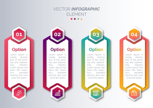 Infografik vorlage mit symbol und nummer