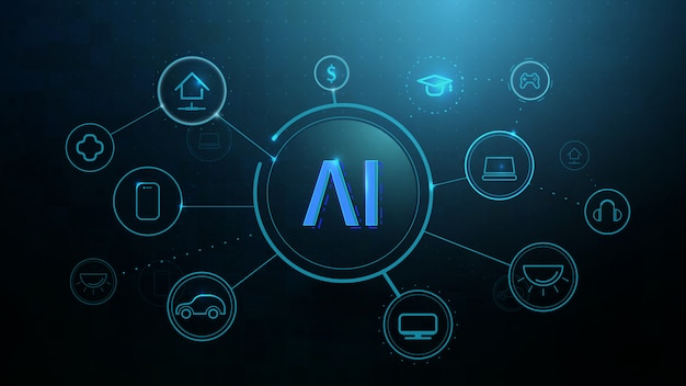 Infografik Vorlage mit Symbolen, intelligente Technologien