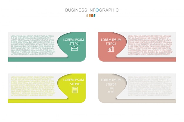 Infografik-vorlage mit vier schritten oder optionen