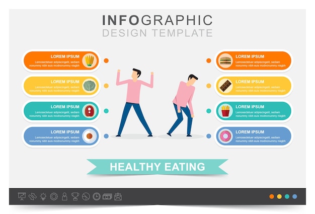 Vektor infografik-vorlage präsentation gesunde ernährung