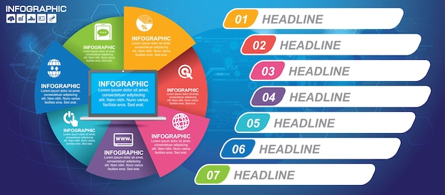 Infografik vorlage und optionen