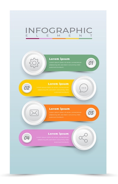 Vektor infografik-vorlagenstil verarbeiten