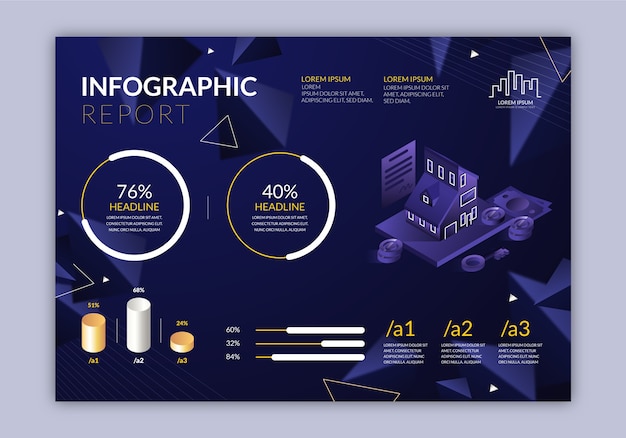 Vektor infografik zu gradientenimmobilien