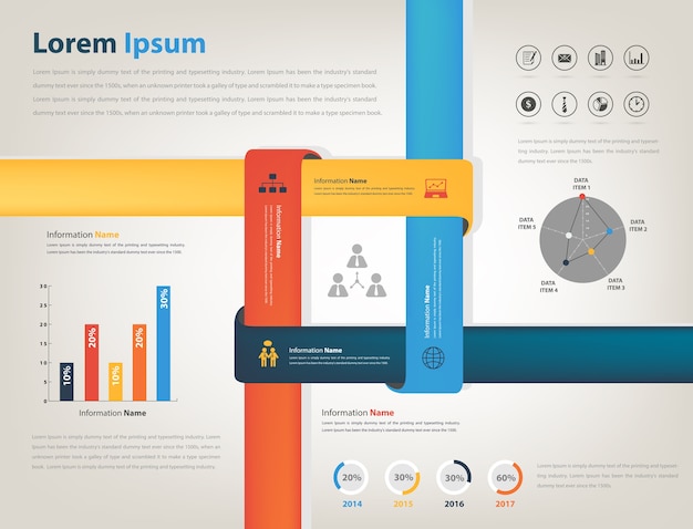 Vektor infografik zum freigeben von unternehmensinformationen