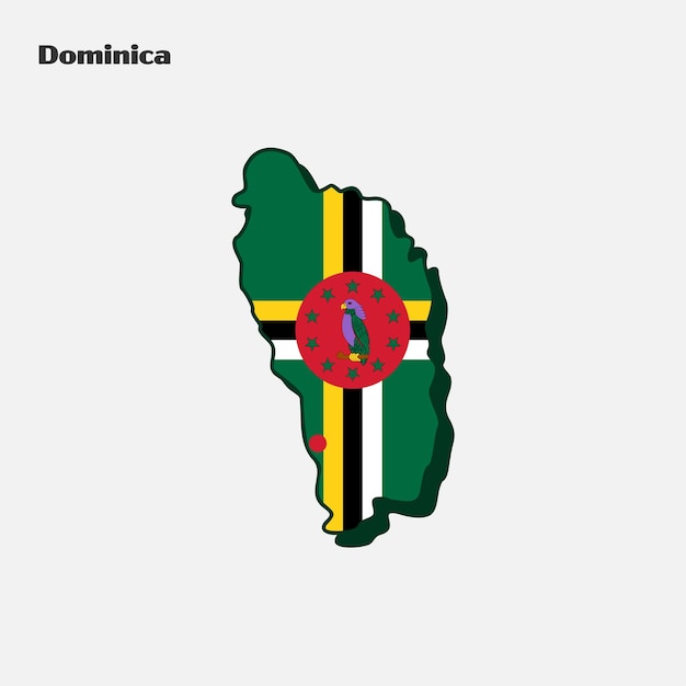 Infografik zur landflaggenkarte von dominica