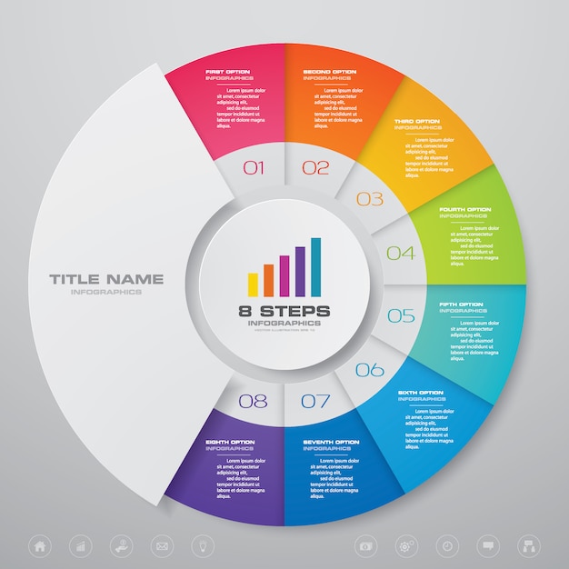 Infografik zur zyklusdarstellung für die datendarstellung.