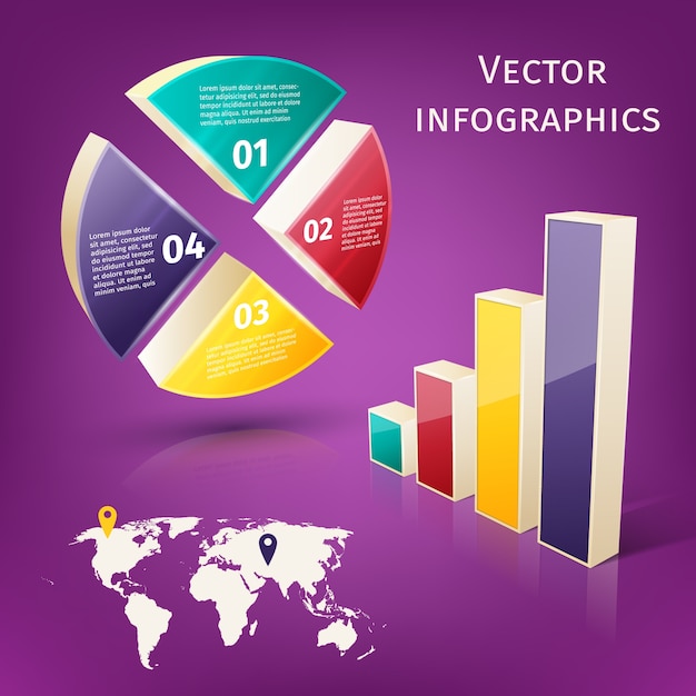 Infografiken 3d-set