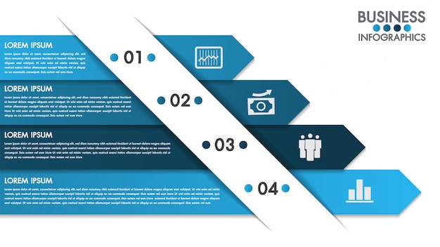 Infografiken-designschablone mit konzeptvektor mit 4 wahlen