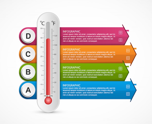 Infografiken elemente thermometer