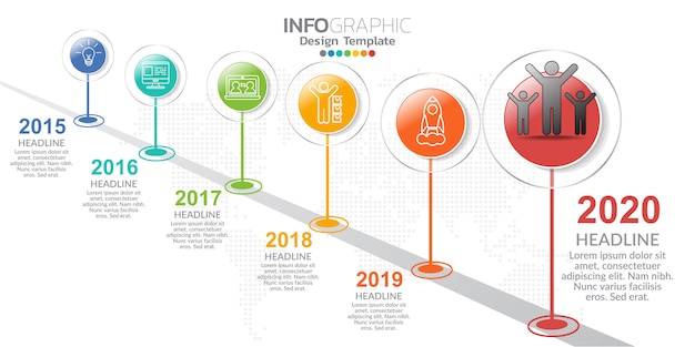 Infografiken für geschäftskonzept mit symbolen und optionen oder schritten.