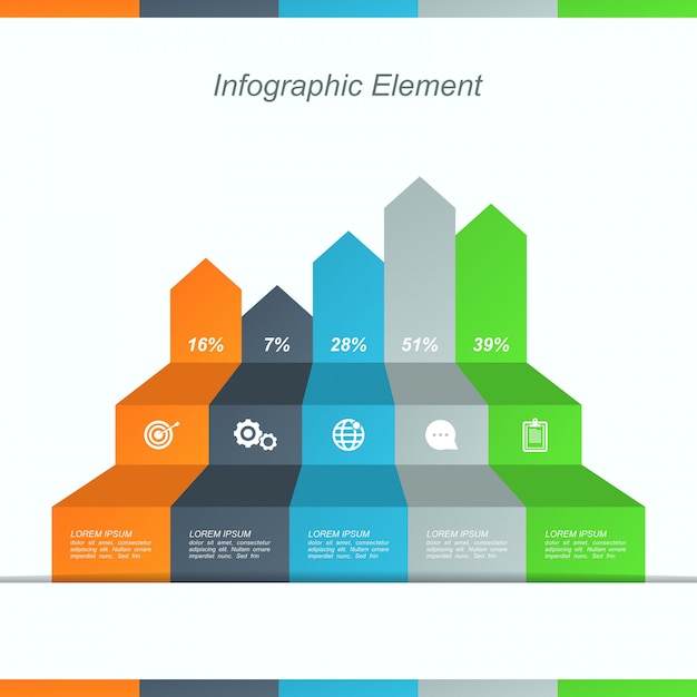 Infografiken mit diagramm des prozesses 5