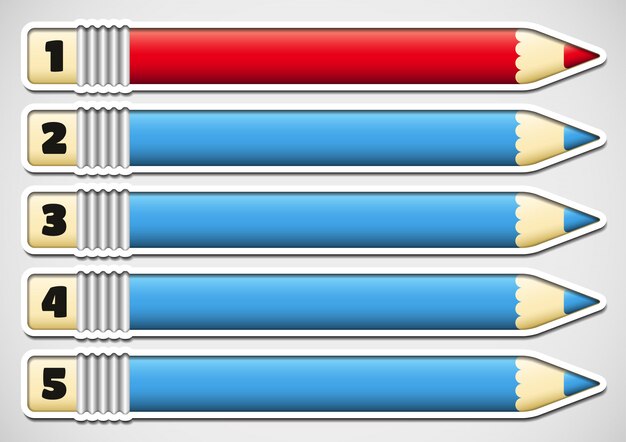 Infografiken mit nummerierten stiften
