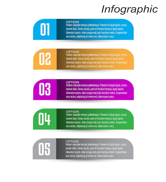 Infografiken mit Schritten und Optionen, Banner für Geschäftsdesign und Website-Vorlage