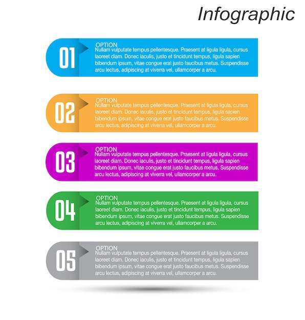 Infografiken mit schritten und optionen