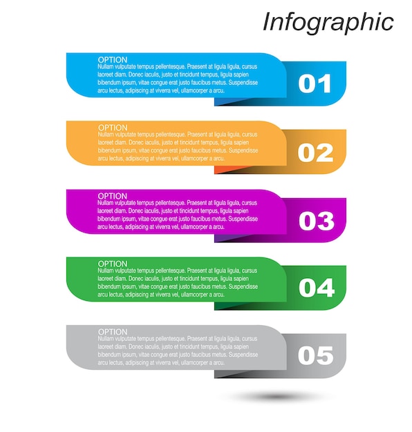 Infografiken mit Schritten und Optionen