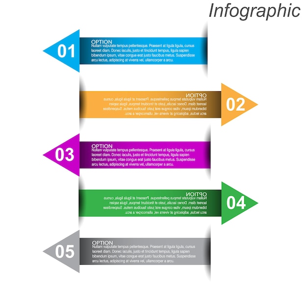 Infografiken mit schritten und optionen