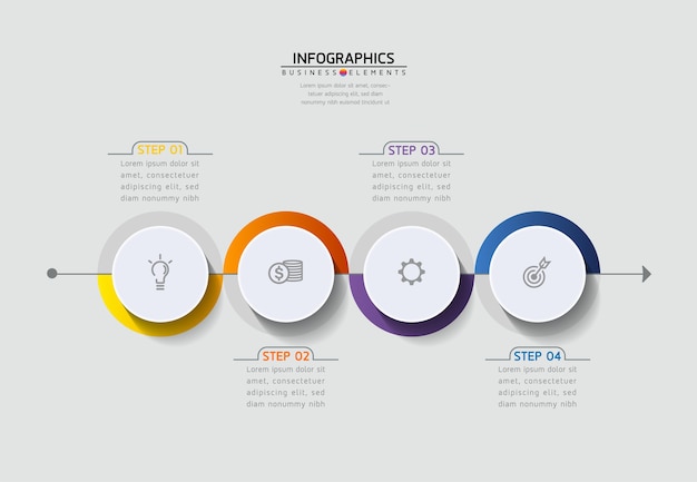 Infografiken. schritte oder prozesse. 4 schritte.