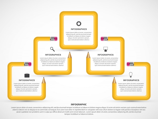 Infografiken vorlage mit bleistift.