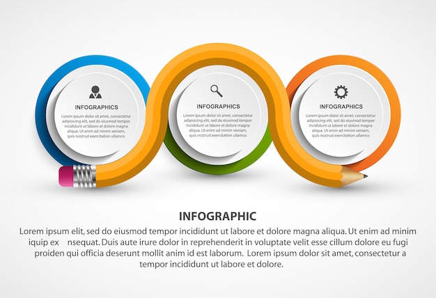 Infografiken vorlage mit bleistift.