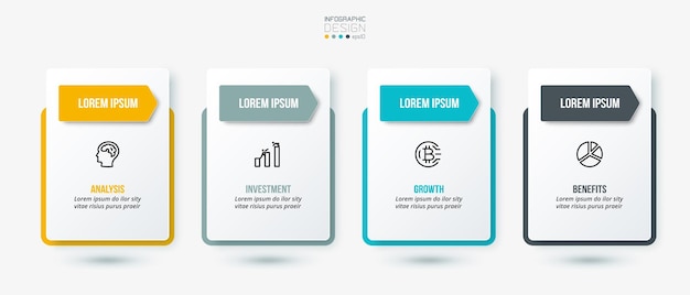 Vektor infografikvorlage des geschäftskonzepts mit option