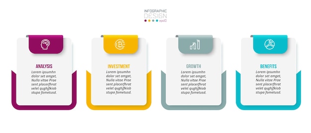 Vektor infografikvorlage des geschäftskonzepts mit option