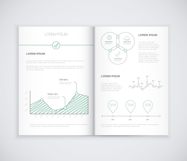 Infografische corporate business präsentation broschüre vektor