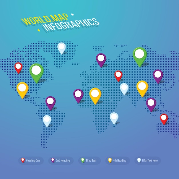 Infografische Karte der Welt