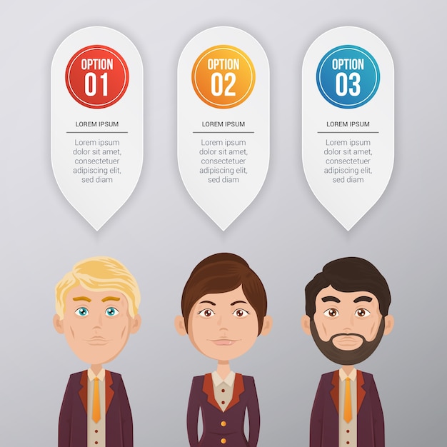 Vektor infografische vorlage design mit business man charakter