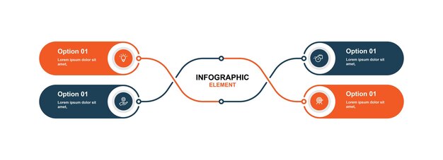 Vektor infografische vorlage-vektor mit vier schritten