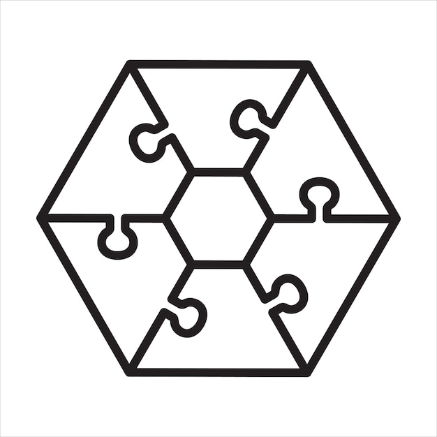 Vektor infografischer hexagonal-puzzle-linien-ikonenvektor