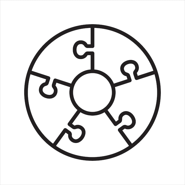 Infografischer Kreis-Puzzle-Linien-Ikonen-Vektor