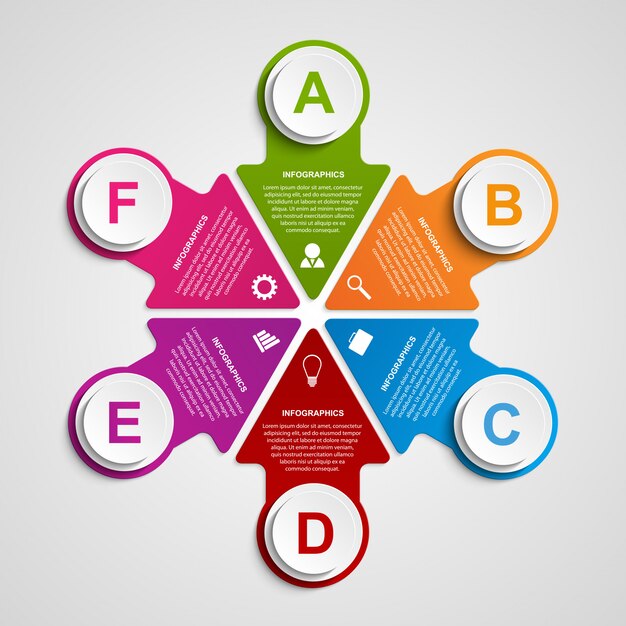 Vektor infographic designschablone der abstrakten pfeile.