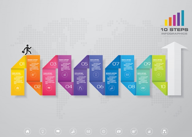 Infographic element des modernen pfeildiagramms