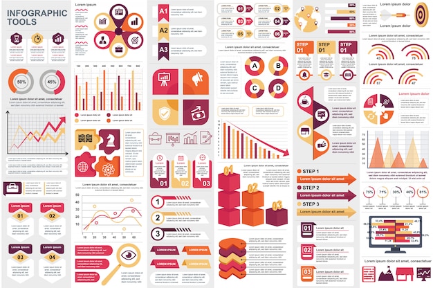 Infographic-Elementdatenvisualisierungsvektor-Designschablone