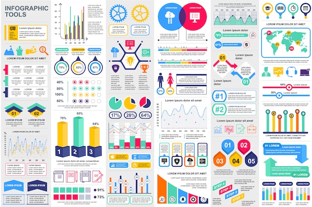 Infographic-Elementdatenvisualisierungsvektor-Designschablone