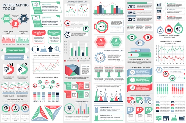 Infographic-Elementdatenvisualisierungsvektor-Designschablone