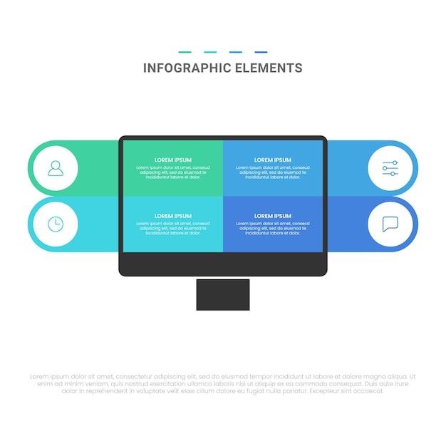 Infographic elemente der modernen formenoptionen des vektors für geschäft mit ikonenschablonendesign