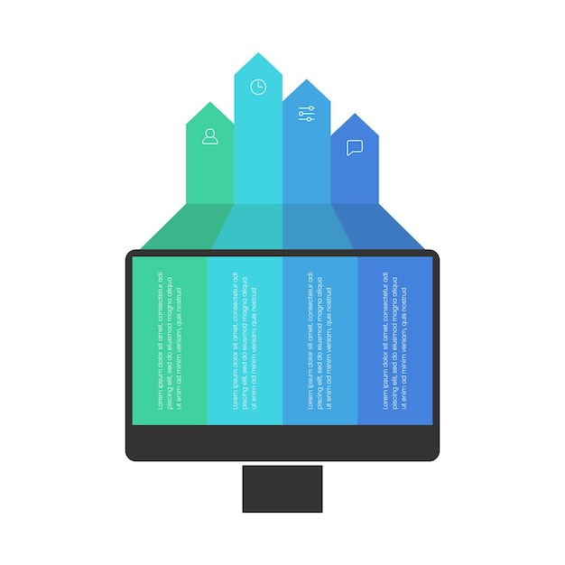 Vektor infographic elemente der modernen formenoptionen des vektors für geschäft mit ikonenschablonendesign