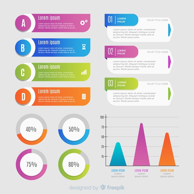 Infographic elementsammlung der steigung