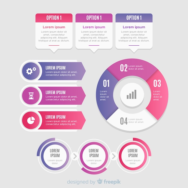 Infographic elementsammlung der steigung