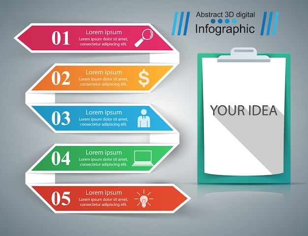 Infographic entwurfsschablone 3d