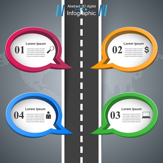 Infographic entwurfsschablonen- und marketing-ikonen der straße.